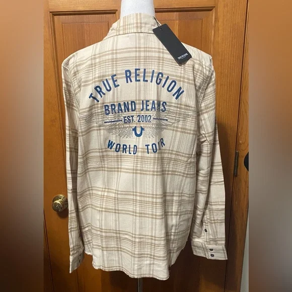 NWT True Religion Boyfriend Button-Up  Shirt - Picture 4 of 6